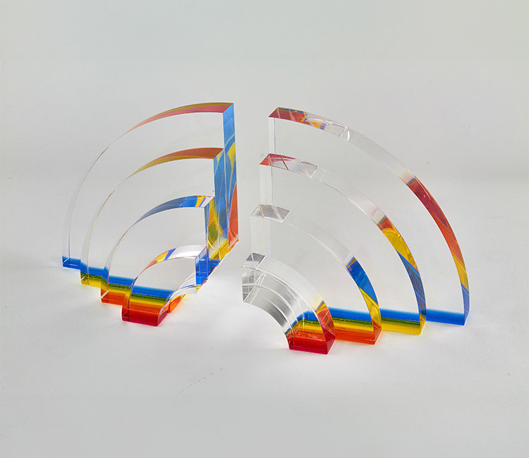 Lucite Rainbow Bookends