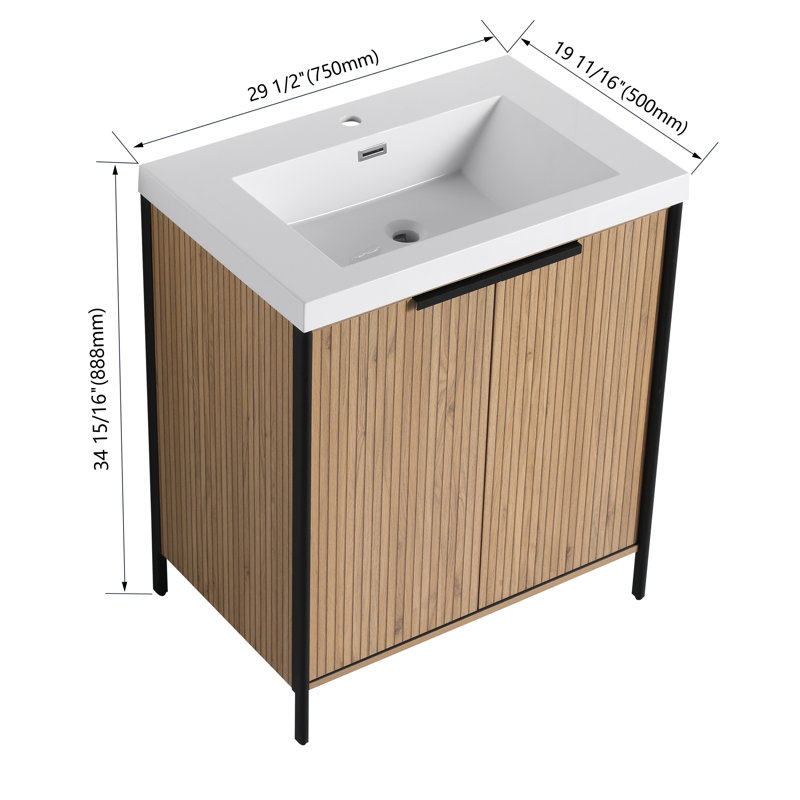 Ensemble de meuble-lavabo simple 30 po avec plateau en résine