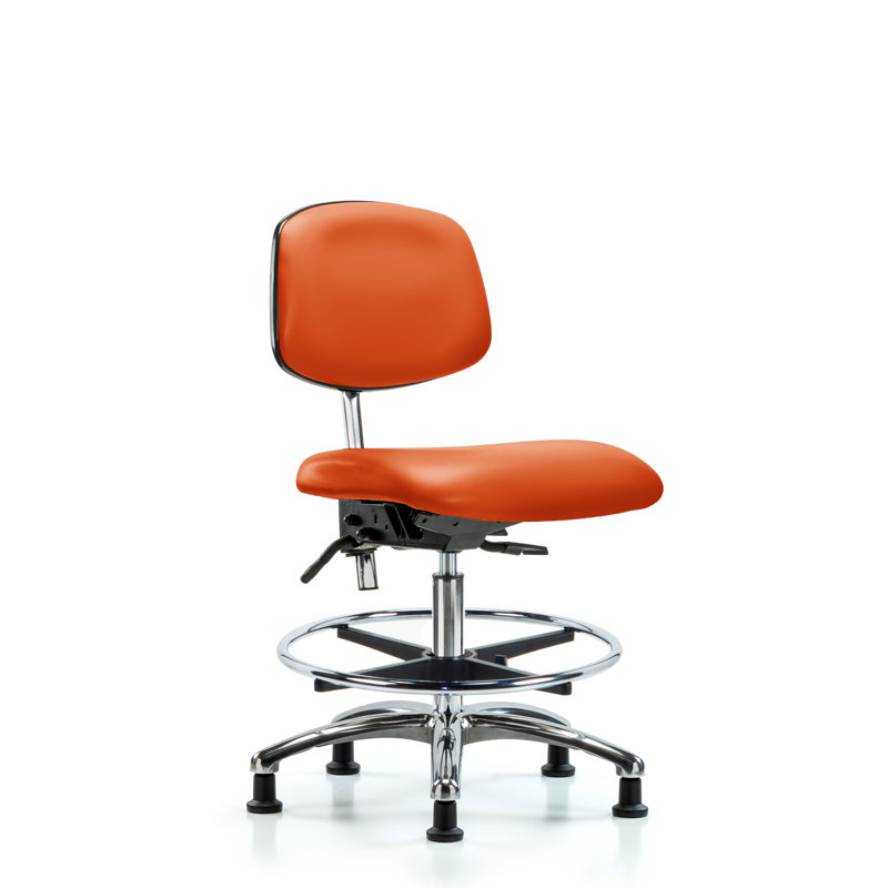 Chaise de dessinateur ergonomique Louise, Patins, Orange, Non inclus