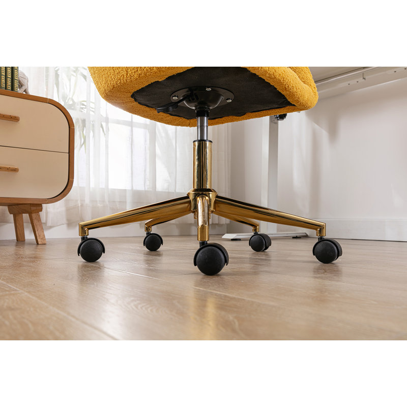 Chaise de bureau rotative à hauteur ajustable 360 ° avec pieds en métal