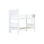 Lit superposé simple en bois d'hévéa avec bibliothèque, finition blanche, protégé, convertible en deux lits, 2 lits amovibles-1543853257