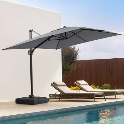 Outdoor Cantilver Umbrella With Weighted Base