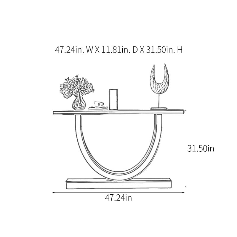 Console moderne minimaliste, H 31,5 po x l 47,24 po x P 11,81 po