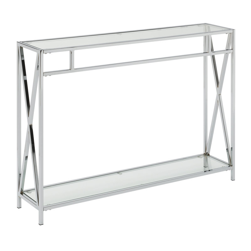 Darek 42'' Glass Top Console Table