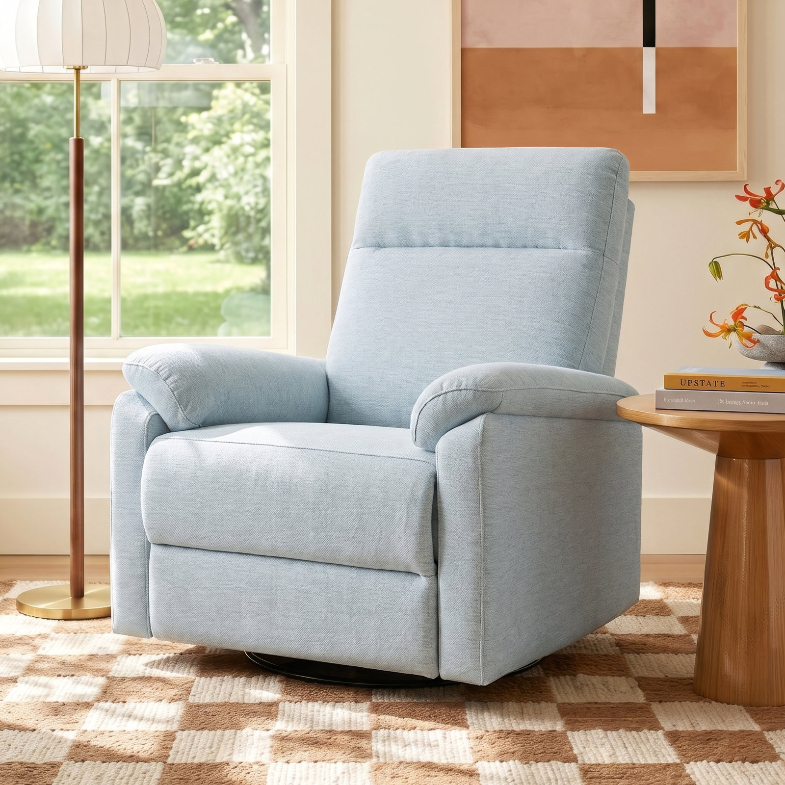Suzy Swivel Glider, Heathered Blue