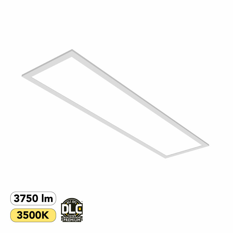 Dimmable Rectangle Troffer Ceiling Light, 3500K, 3750 Lumens