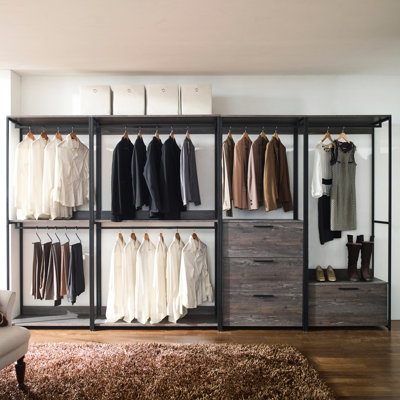 Garde-robe modulaire: personnalisez votre espace de rangement grâce à des compartiments très profonds et rustiques