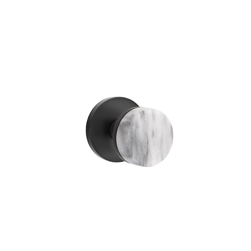 Select Round Knob with Round Rosette, Flat Black
