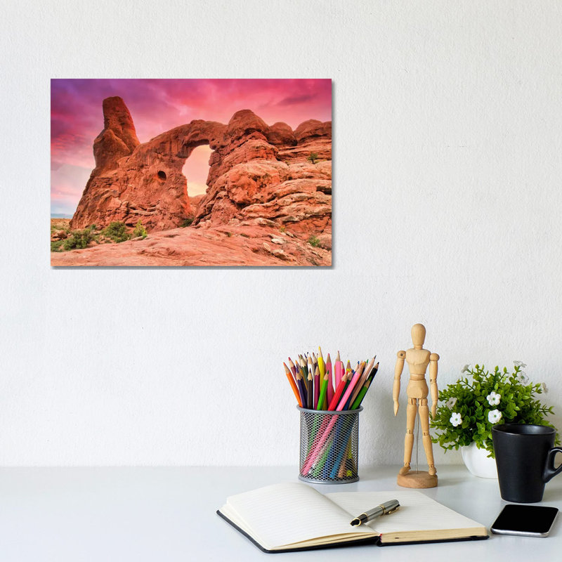 Desert Pink Sunset by Mark Paulda - Print on Canvas, Wrapped Canvas, 20.32cm H x 30.48cm W x 1.91cm D