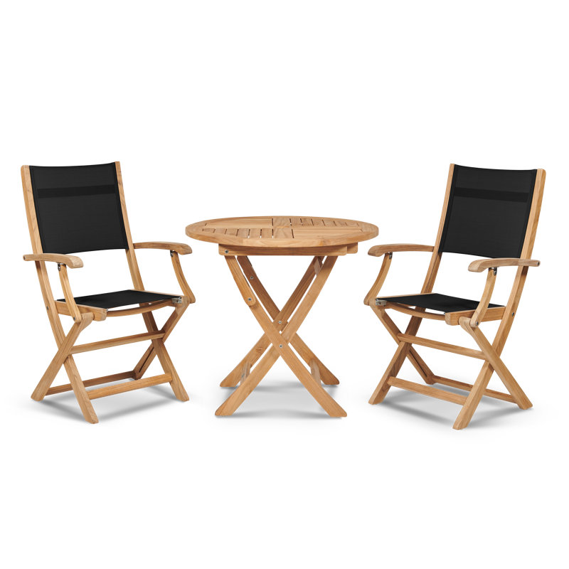 Stella Folding Dining Arm Chair, Black