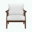 Chaise d'appoint moderne en tissu texturé, support à ressorts ensachés et bois d'hévéa massif