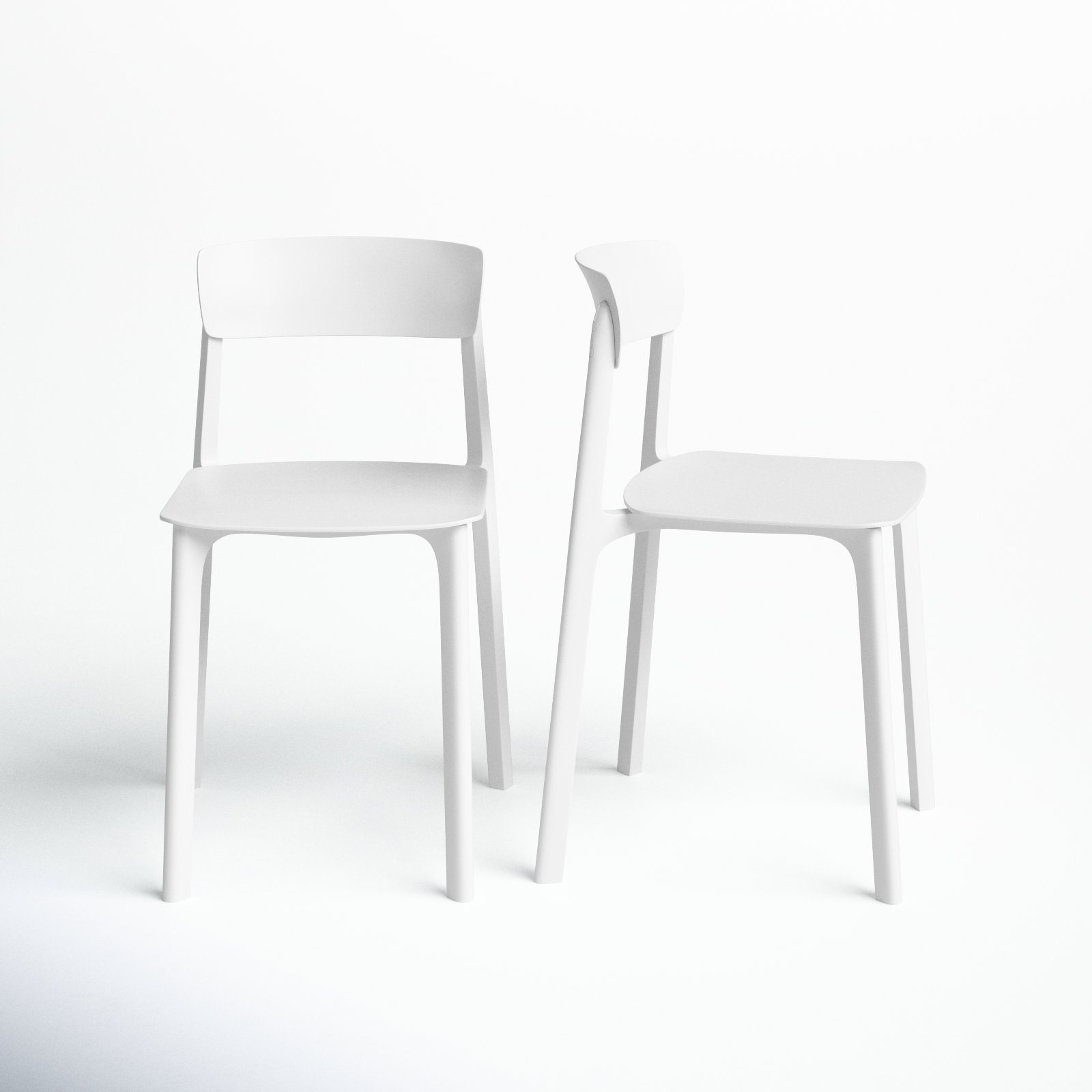 Vowa Stackable Patio Side Chair, White