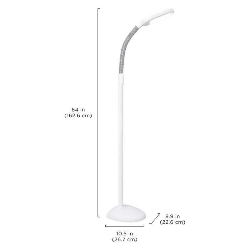 Full Spectrum LED Floor Lamp With Adjustable Brightness & Color Temperature - Flexible Gooseneck Design Reduces Eye Strain For Reading, Artists And Crafts