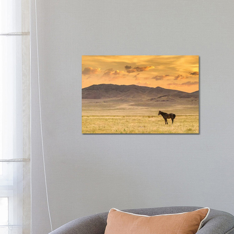 USA, Utah, Tooele County. Wild Horse At Sunrise. by Jaynes Gallery - Wrapped Canvas Gallery-Wrapped Canvas Giclée