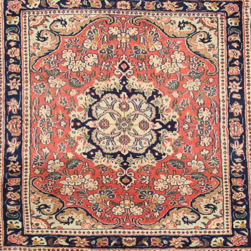 Tapis oriental orange, Carré 4 pi