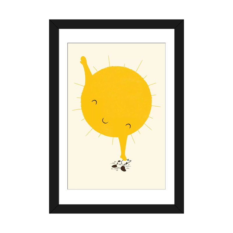 «Belly Rub», impression sur toile, Papier avec cadre noir, Blanc, H 24 po x l 16 po x P 1 po