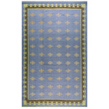 Antique Geometric Indian Flatwoven Large Room Size Cotton Dhurrie Rug