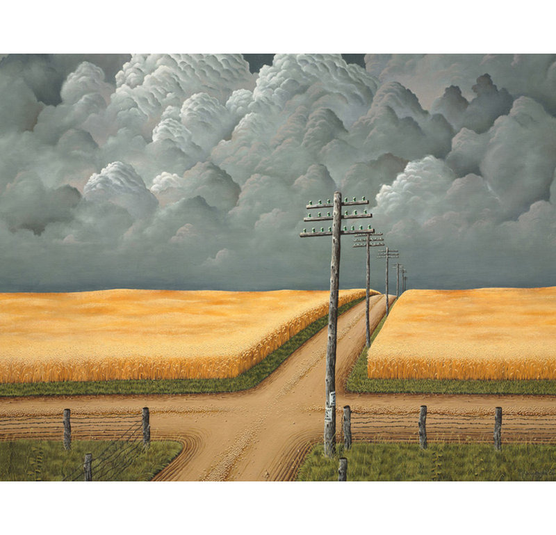 Gray and Gold, 18" H x 24" W