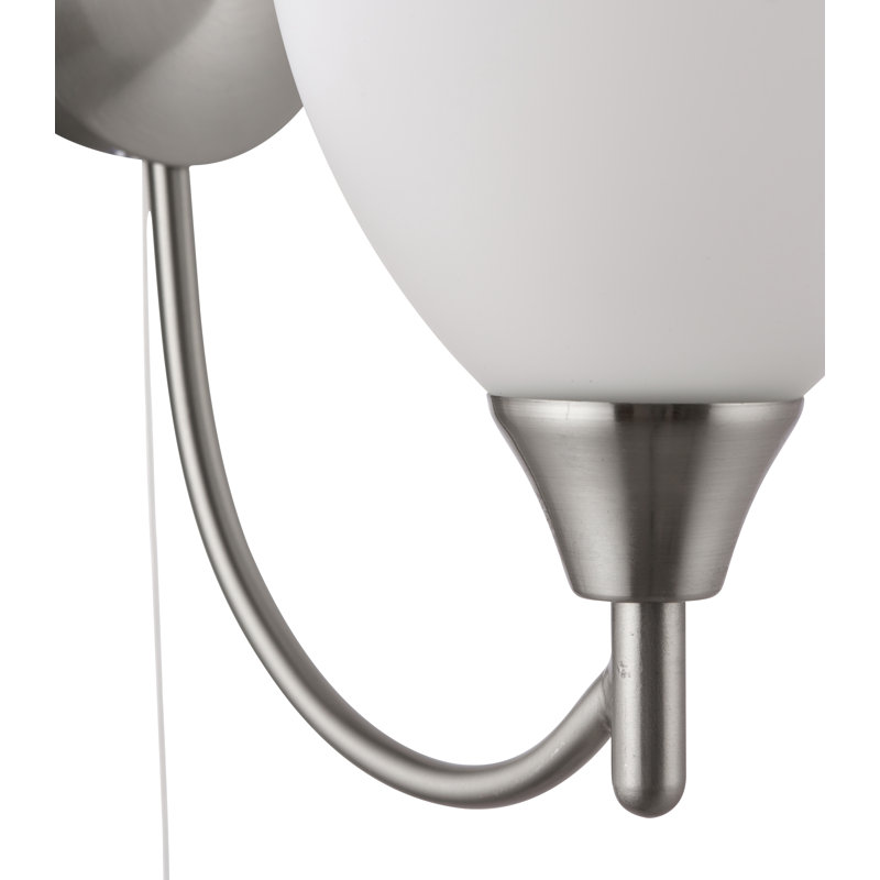 Barium Steel Armed Sconce, Satin Chrome