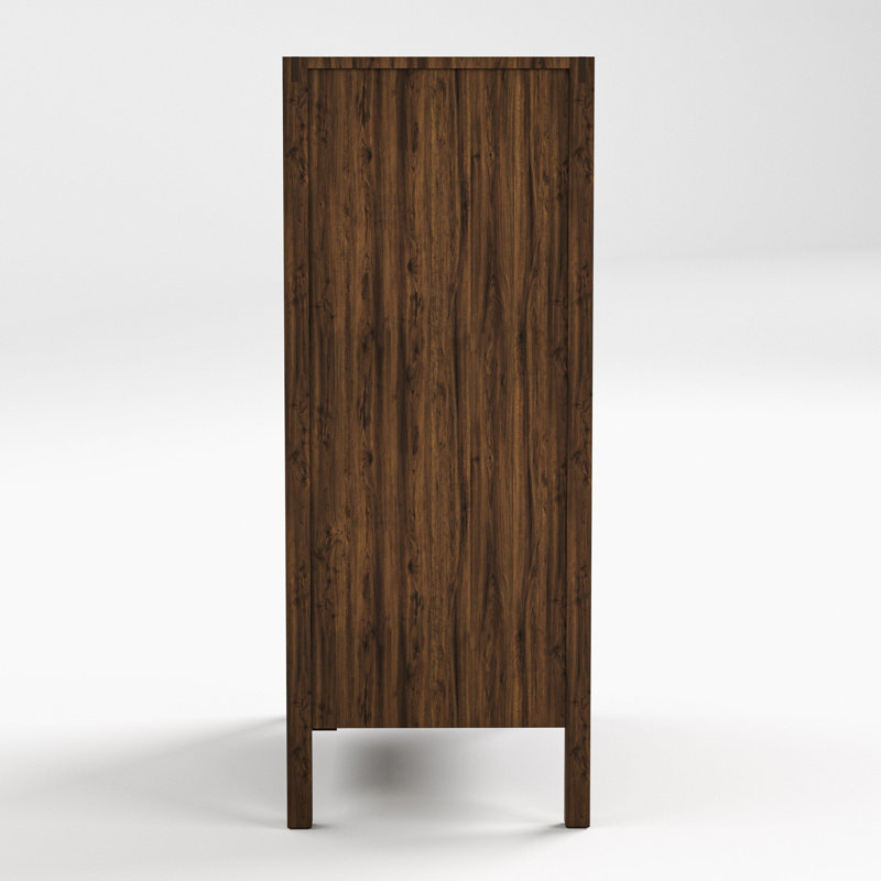 Stickley Saranac Tall Chest, Dresser, Solid Rustic Walnut, Sustainable Construction, 5 Drawers, Finger Pulls, 33in W x 20in D x 51in H, Made in USA