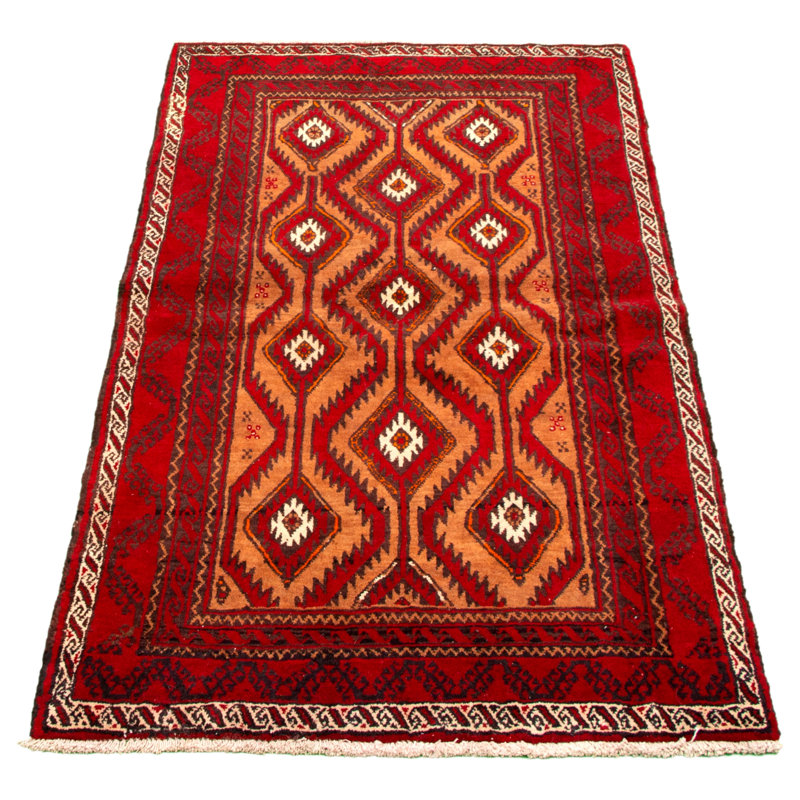 Tapis décoratif en laine noué à la main de conception unique 3 pi 11 po x 6 pi 11 po noué à la main new age