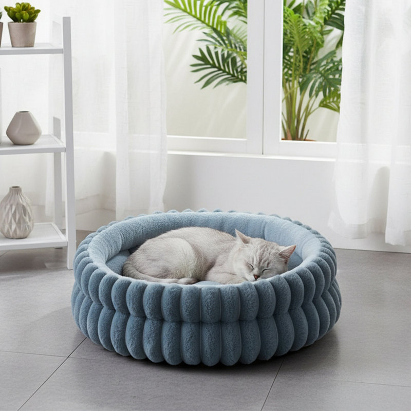 Faux Fur Pet Bed, Grey