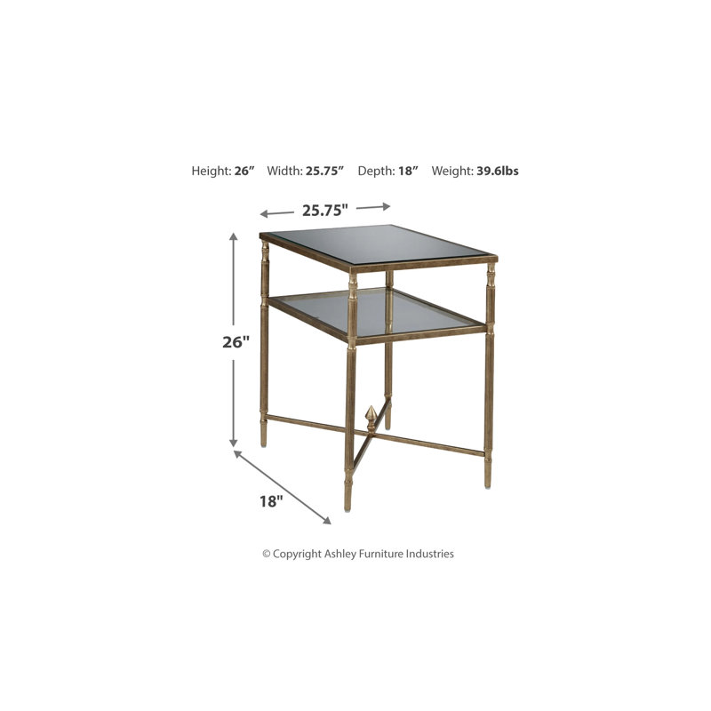 Alsafi Glass Top End Table