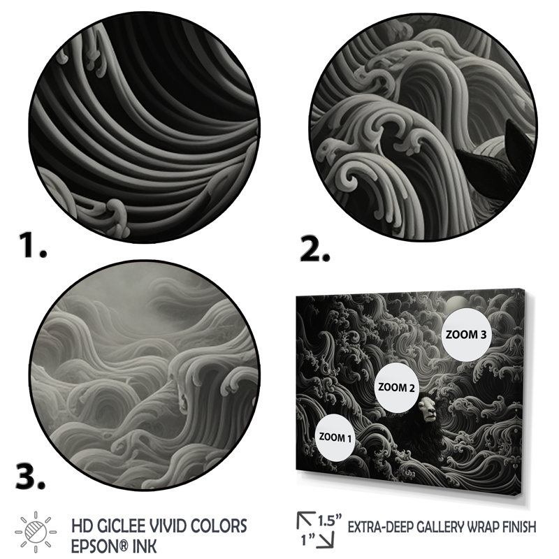 Portrait abstrait de chèvre noir et blanc III - Chèvre, art mural, Cadre flottant doré, H 12 po x l 20 po x P 1 po