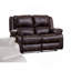Causeuse inclinable en cuir synthétique brun