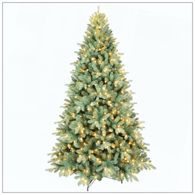 PE/PVC Christmas Tree With– 3268 Tips, Hinged Branch Design, Full Natural Look, Metal Stand, Easy Assembly Holiday Decoration