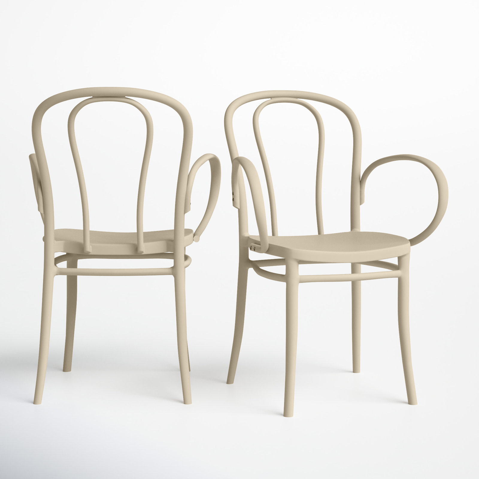 Farrah Stacking Patio Dining Armchair, Taupe