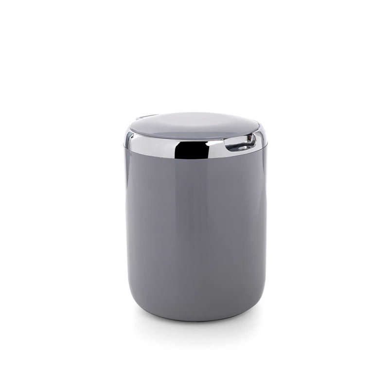 Gray Plastic 3 Gallon Manual Lift Trash Can with Lid