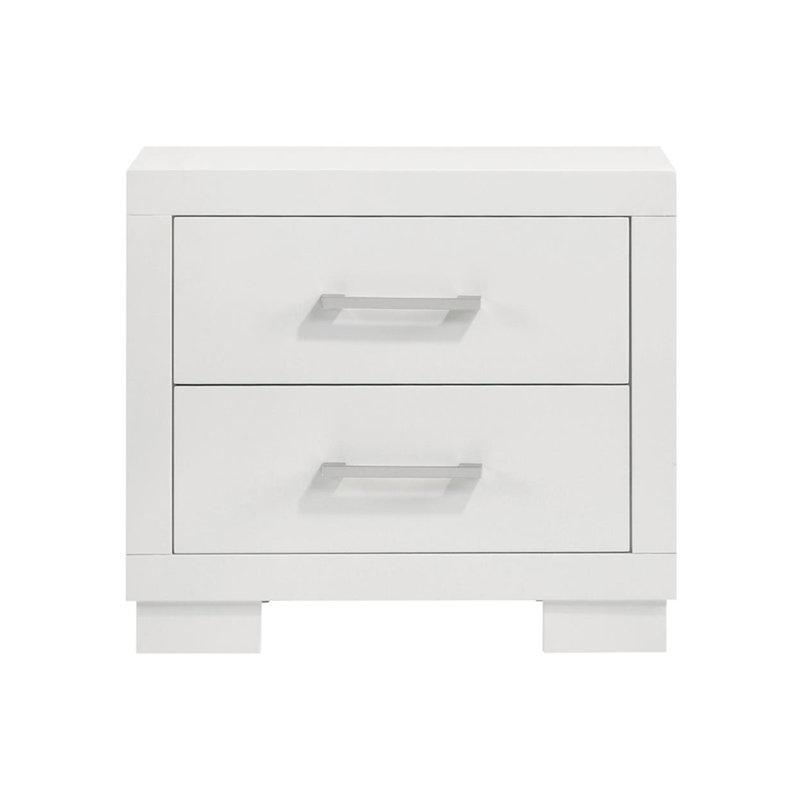 Elegant Cream White 2-Drawer MDF Nightstand