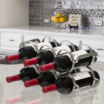 Silvestri 6 Bottle Tabletop Wine Bottle & Glass Rack