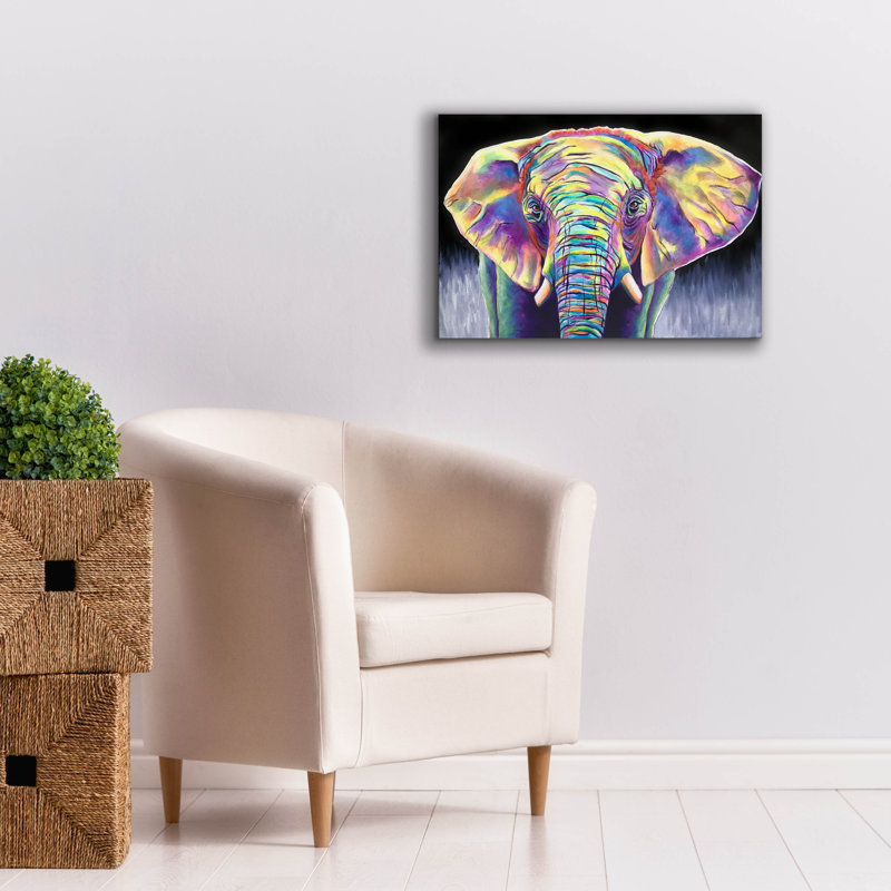«Elephant - Butterfly» par Dawg Painter, H 18 po x l 26 po x P 0,75 po