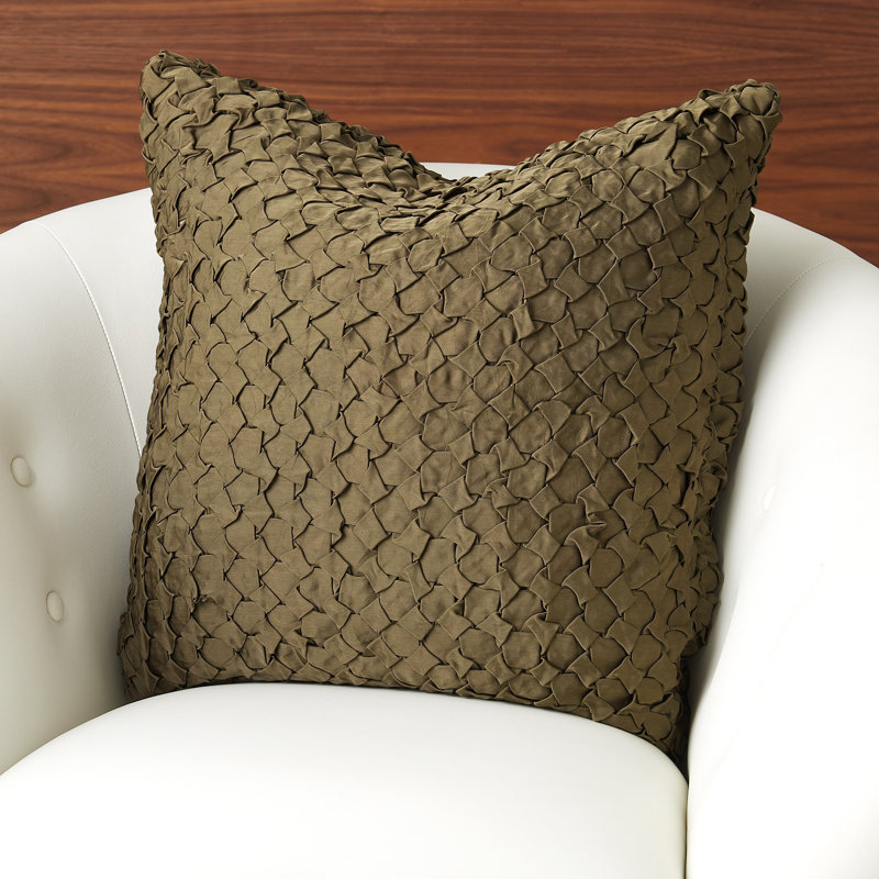Coussin Diamond Ruche - Olive, Vert