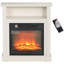 Foyer électrique 27 po avec cadre de cheminée, foyer encastrable remplaçable 1400W avec bûche réaliste et effet de flamme, télécommande, foyer autoportant pour le salon-1107346411