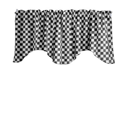 Checkerboard Print Scalloped Window Valance