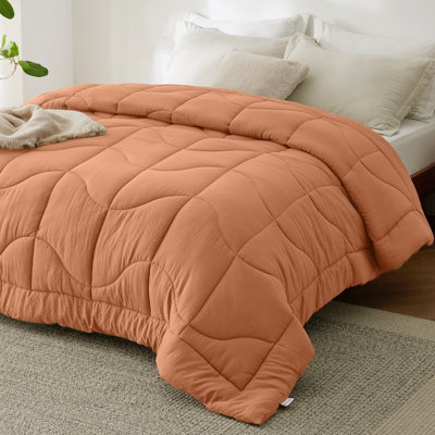 Bedsure Queen Down Alternative Duvet Insert – Burnt Orange Ultra-Soft, Prewashed, All-Season Comforter with 4 Tabs