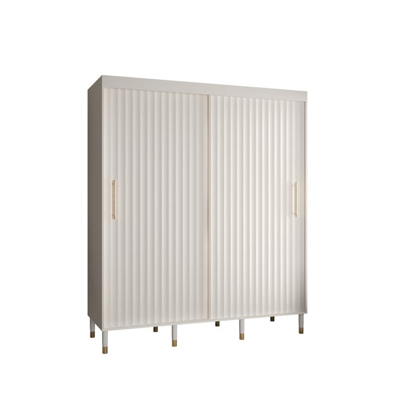 Arvetta 2 Door Manufactured Wood Wardrobe, Matte White
