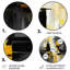 Abstrait géométrique noir et jaune V - Art abstrait rond en métal-109671185