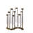 17.7X1.8X13.8 Glass Vial Flower Vase With Bronze Metal Frame