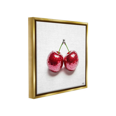 " Disco Cherries On White Floater Frame " by RB