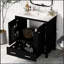 Meuble-lavabo noir 30 po avec lavabo simple, meuble sous-comptoir et armoire de rangement pour salle de bain