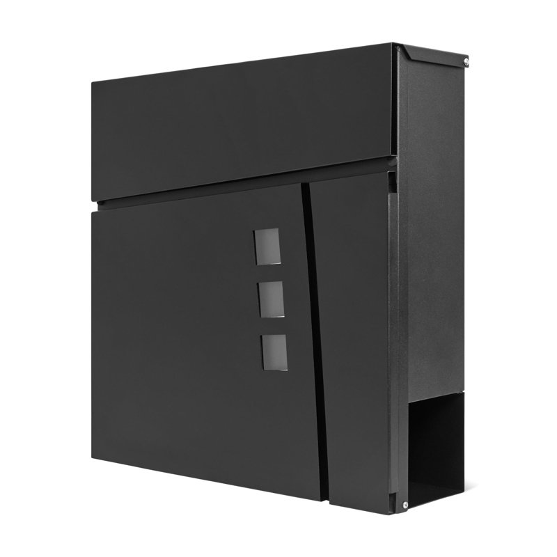 Stainless Steel Wall Mounted Post Box, Black