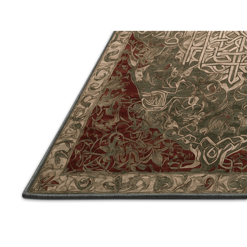 Tapis brun soyeux et moelleux, Rectangle 7 pi x 9 pi
