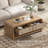 Cevat 48'' Boho Coffee Table with Rattan Drawer-1050882220