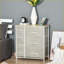 Tour de rangement en tissu à 7 tiroirs avec structure en métal, gris clair | Contemporain | Chambre à coucher