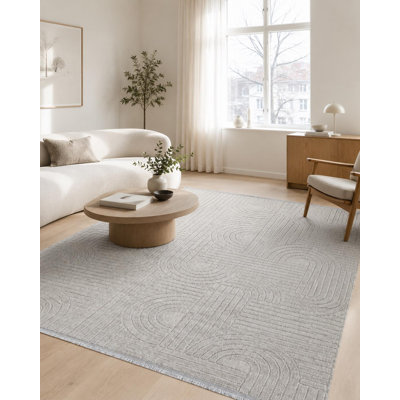 Tapis de couloir en polypropylène tissé à la machine, motif géométrique gris répétitif