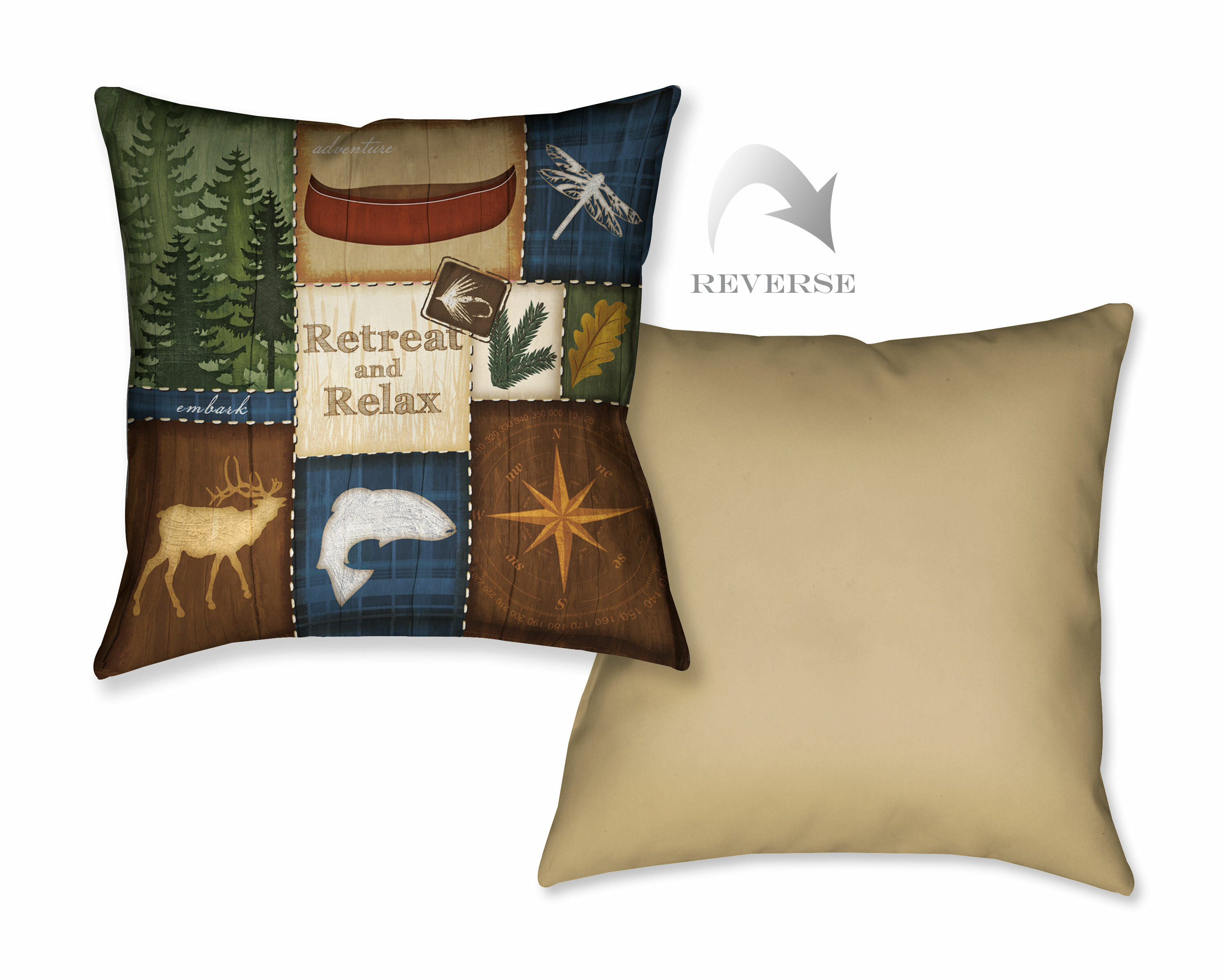 Cotton / Polyester Blend Indoor/Outdoor Throw Pillow Northwest